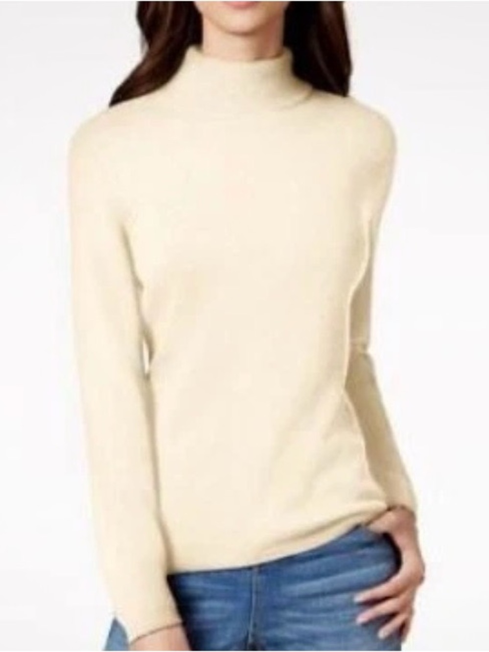 Charter Club 100% Cashmere Turtleneck Sweater Cream Women’s XL NWT Luxury
